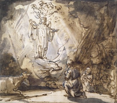 Annunciation to the Shepherds by Rembrandt van Rijn